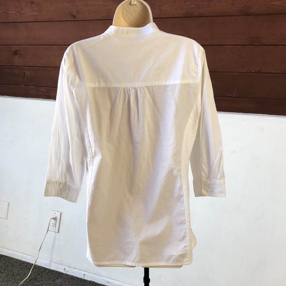 Coldwater Creek white cotton tunic with mandarin collar size small never worn - Picture 5 of 6